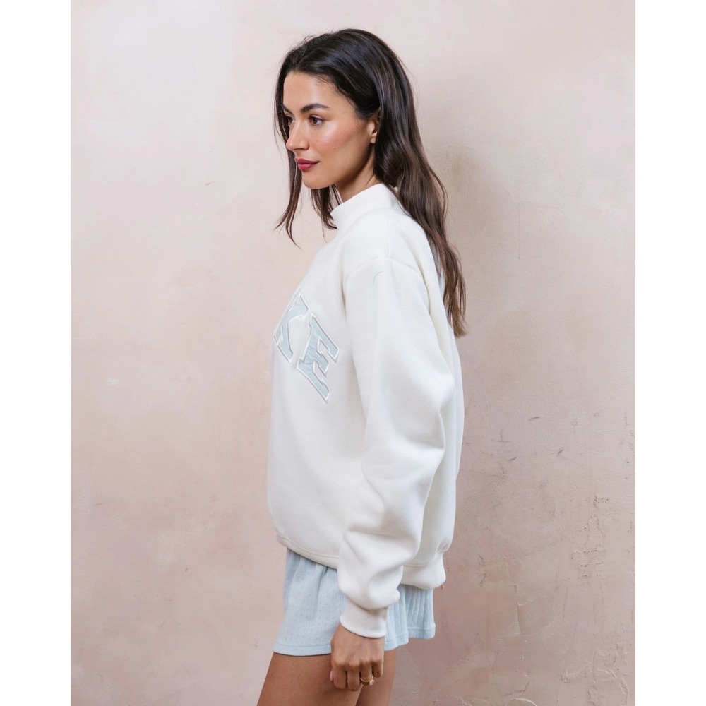 PARKE Sweatshirt Bridal Varsity Mockneck Honeymoon Womens L/XL NWT - Picture 2 of 3